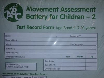 Movement Assessment Battery for Children 2 | Test Record Form Age Band 2 7-10yo - Image 1 of 4