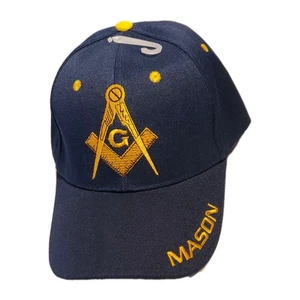 Baseballmütze FREIMAURER MARINEBLAU BESTICKT VERSTELLBAR MÜTZE Mason Masonic - Bild 1 von 2