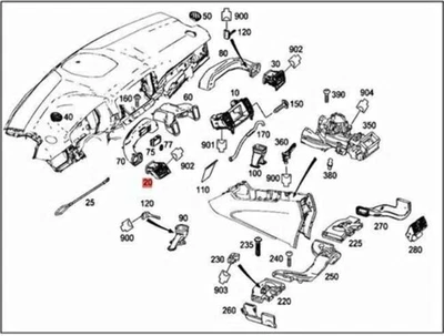 New Genuine Mercedes-Benz AC Vent Grille Air Outlet Left OE16683001542A17 - Image 1 of 2