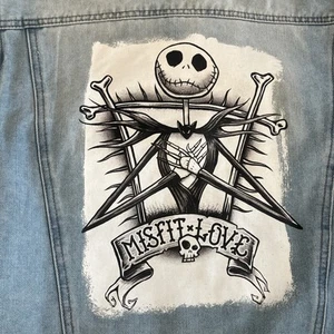 Tokyo Disney Nightmare Before Christmas Denim Jacket Disney Misfit Love Men’s S - Picture 1 of 13