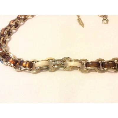 Collar de cadena de oro Coldwater Creek imitación topacio con espaciadores de cristal blanco Foto 1 de 4