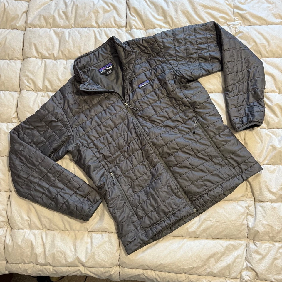 Patagonia Hombres Nano Puff, Cremallera Completa Ligera Chaqueta Aislante, Gris, Grande Foto 1 de 4