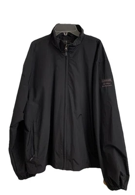 Page & Tuttle Hombres Grande Negro Chaqueta de Lluvia Rompevientos Ameco Bolsillos con Cremallera Foto 1 de 4