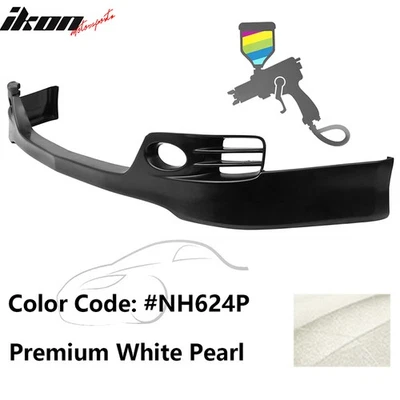 For 06-08 Acura TSX Front Bumper Lip EURO-R Style Spoiler #NH624P White Splitter Foto 1 de 4