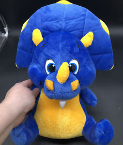 12 inch Nanco 2009 Blue And Yellow Triceratops￼ Dinosaur Stuffed Dino Toy