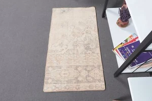 Alfombras neutras, alfombra pequeña de 1,7 x 3,2 pies, alfombras turcas, alfombra de dormitorio, alfombra vintage - Imagen 1 de 10