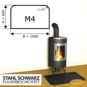 Kamin Bodenplatte Funkenschutz Kaminplatte Stahl schw Ofen Platte Ofenblech - M4 - Bild 1 von 7