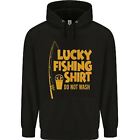 Lucky Fishing Fisherman Funny Mens 80% Cotton Hoodie