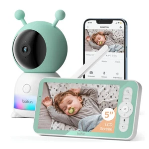 BOIFUN 5" LCD 2K Babyphone mit Kamera Temperaturüberwachung Nachtsicht/SD-Karte - Bild 1 von 10