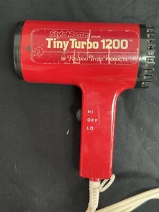stylemaster tiny turbo 1200 hairdryer By Fashion Tress Red. Tested Works Compact - Picture 1 of 8