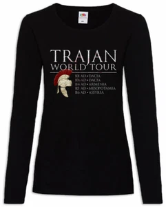 Trajan World Tour Damen Langarm T-Shirt Fun Rom Rome Legion Römischer Kaiser - Picture 1 of 1