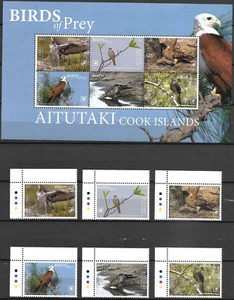 AITUTAKI - 2018 MNH "BIRDS OF PRESY" Hoja de recuerdo (A) ¡y juego completo!! - Imagen 1 de 1