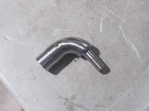 304 Stainless Steel Hose Barb Fitting 1-1/2"x3/4" Reducing 90 Degree Elbow - Picture 1 of 5