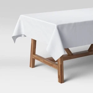 Threshold 60" x 84" Solid Cotton Blend Rectangular Tablecloth - White #598 - Picture 1 of 13