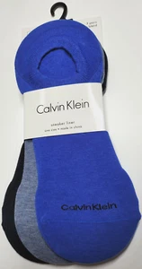 Calvin Klein Women's Socks 3 Pack 7-12 Sneaker Liner Black Grey Blue No Show New - Picture 1 of 6