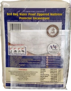 LUXURY WATERPROOF MATTRESS PROTECTOR FULL SOFT ENCASEMENT ZIP CLOSURE ALL SIZES - Picture 1 of 3