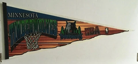Vintage NBA Basketball Minnesota Timberwoves Full Color 30x12 Felt Pennant, NBA Cover