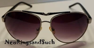 New Sunglasses Silver Framed Blue Bridge Aviator Polycarbonate Lens 112 - Picture 1 of 3