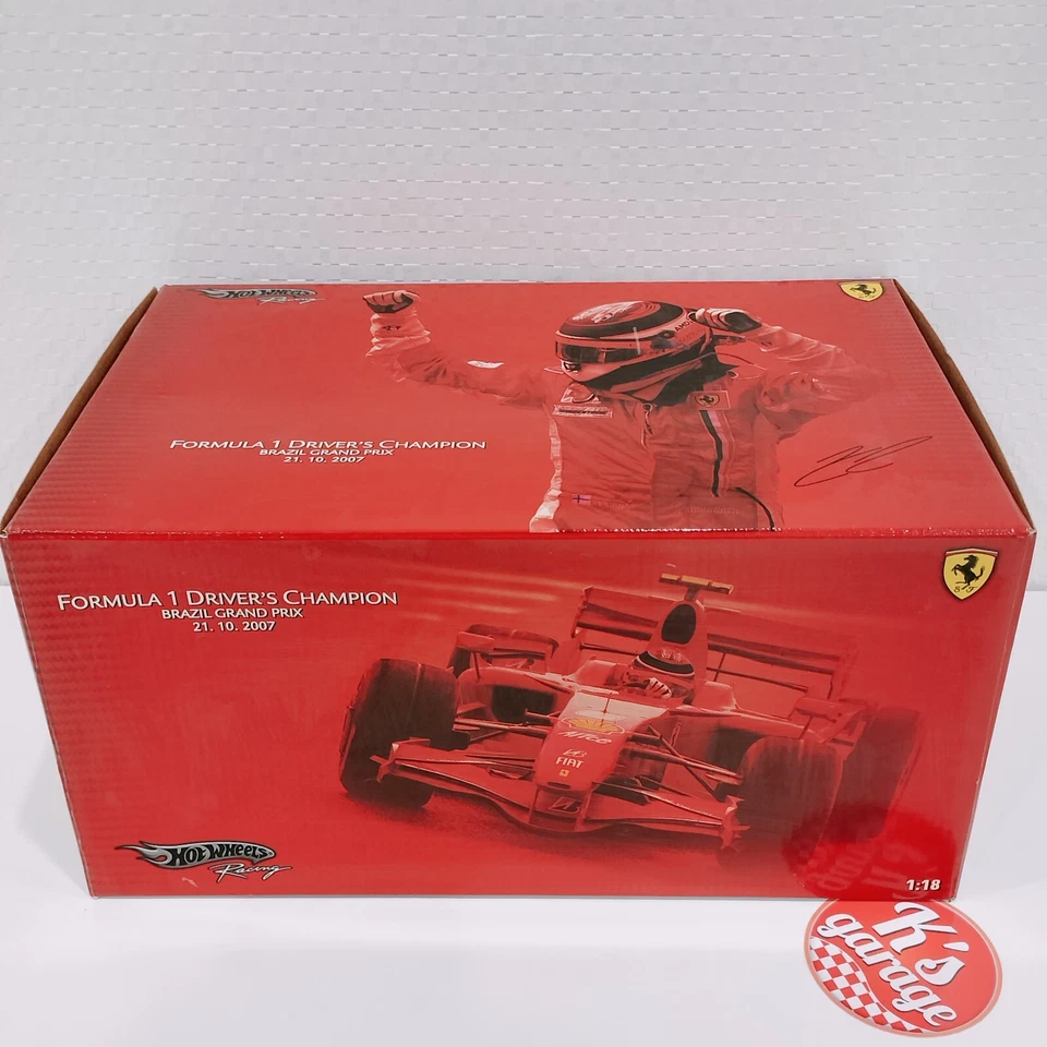 Hot Wheels 1/18 Ferrari Kimi Räikkönen #6 Brazil GP 2007 Figure Champion M0551 - Image 1 of 4