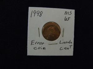 1998 LINCOLN CENT ERROR COIN - STRUCK OFF CENTER - Picture 1 of 2