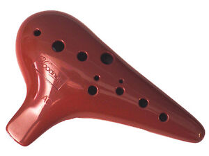 Woodnote New 12 Holes Burgundy ABS Ocarina Flute - Made In Taiwan