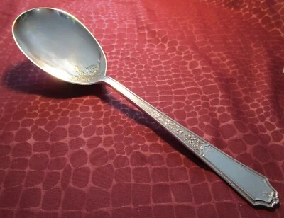 Cuchara grande para servir o bayas ANCESTRAL plateada 1924 sin monograma bu Foto 1 de 4