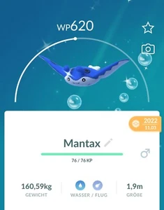 ✨#226 Shiny Mantax Pokémon Go✨ - Picture 1 of 2