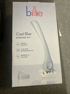 BILLIE Cool Blue Starter Kit 1x Razor Handle, 2x 5-Blade Refills, 1x Holder - Picture 1 of 1
