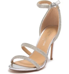 Lauren Lorraine Dria Rhinestone Open Toe Formal Ankle Strap Stiletto Prom Sandal - Picture 1 of 5
