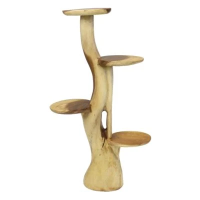 ORIENTAL GALERIE Hocker Säule Blumenständer Blumensäule Blumenhocker Blumentreppe 1 Meter Natur