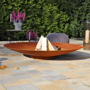 CLGarden 120cm Feuerschale Cortenstahl CFS120 Rostoptik Feuerstelle Garten Stahl - Bild 1 von 12