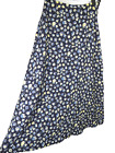 Vintage Maggie Lawrence Women's Navy Floral Lightweight Textured Midi Skirt Sz M