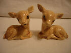 Set of Fawn Deer Ceramic Figurines Resting Waiting for Mom