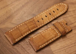 Bracelet Officine Panerai Alligator Nubuck Gold 24 x 22mm - Picture 1 of 5