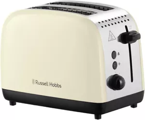 Russell Hobbs Long Slot 2 Slice Toaster. Stainless Steel in Cream, 26551 - Picture 1 of 9