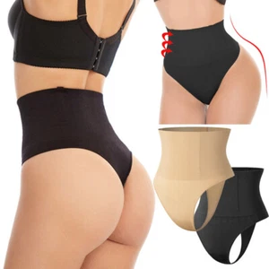 Women Tummy Control High Waist Body Slimming Shaper Panties Butt Lifter Thong US - Picture 1 of 21