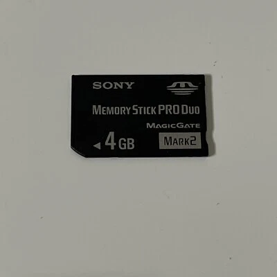 Genuine Sony 4GB Sony PSP Memory Stick Pro Duo Mark 2 Memory Card Cybershot - Image 1 of 2