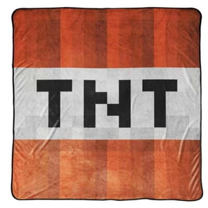 Minecraft TNT Fleece Throw 100% Poliéster para Niños 53" x 53" Color Rojo - Imagen 1 de 3