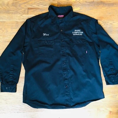 Craftsman Black Button Front Long Sleeve Heavy Work Shirt Size 2XL - Image 1 of 4