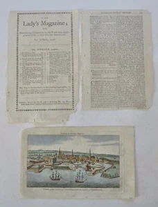 Copenhagen Denmark City Harbor View Sailing Ships 1798 engraved print - Picture 1 of 4