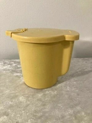 Tupperware Vintage Harvest Gold Creamer Flip Top 547-12 Made Florida 3 1/2" High - Image 1 of 4