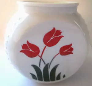 Tarro de grasa de tulipán Fire-King vintage sin tapa - Imagen 1 de 10