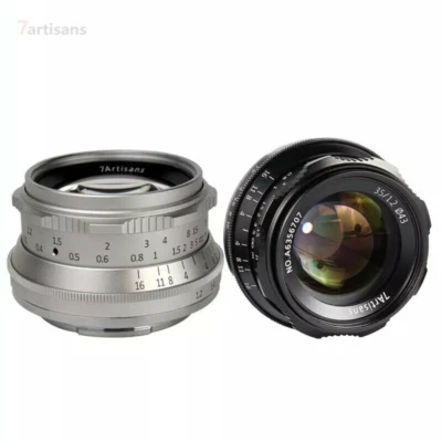 7artisans 35mm F1.2 Large Aperture Lens f/Sony E/M43/FujiFX/Canon EOS-M/Nikon Z - Image 1 of 4