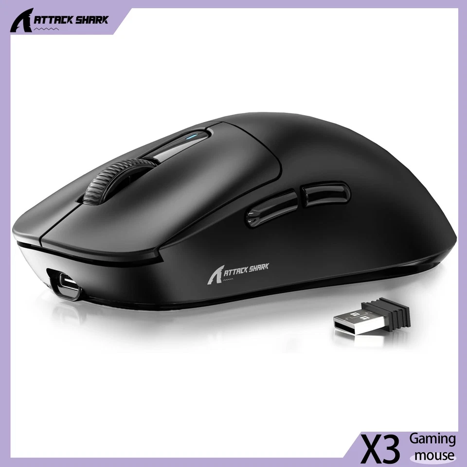 ATTACK SHARK X3 49g SUPERLIGHT Gaming Mouse PixArt PAW3395 BT/2.4 Wireless/Wired - Image 1 of 4