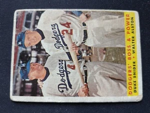 Tarjeta de béisbol Topps 1958 # 314 Dodgers' Boss & Power - Snider/Alston (en muy buen estado) - Imagen 1 de 3