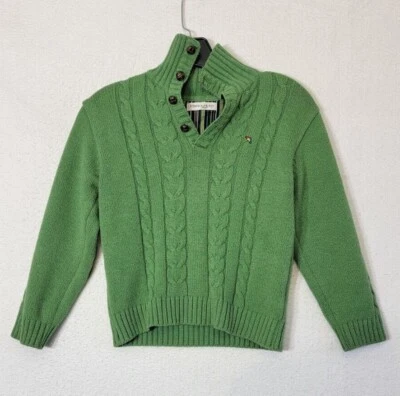 Arnold Palmer Junior 65 Green Knit Cardigan 1/4 Button Sweater - Image 1 of 4