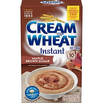 Crema de trigo cereal caliente instantáneo arce azúcar morena 12,3 oz Foto 1 de 3