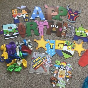 Toy Story 2nd Birthday  Party Cake Decor and Picks  Balloons Banner Mylars!