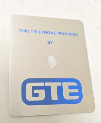 Placa de cubierta de bóveda de aluminio para teléfono público GTE General de colección Foto 1 de 3
