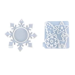 2 Pack Easy Cleaning Silicone Snowflake Molds for Unique DIY Home Accents - Picture 1 of 8